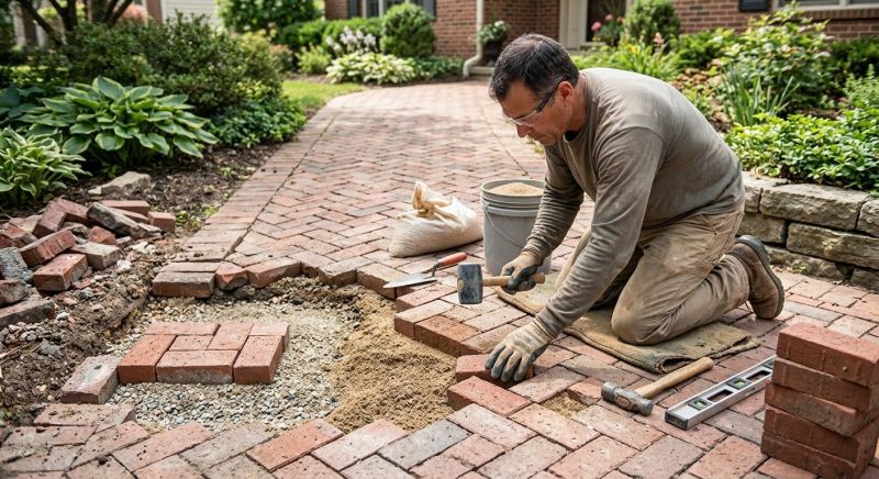 Brick Hardscape Repair in Fargo, ND