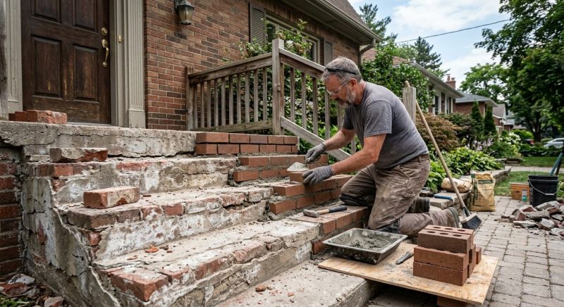 Brick Stoop Repair in Fargo, ND
