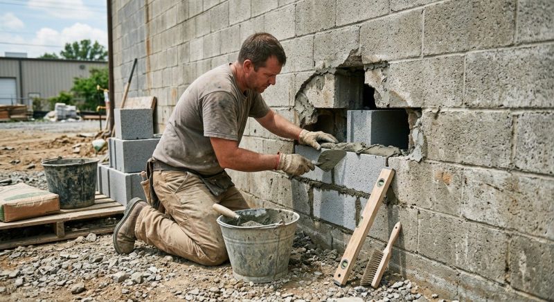 Cinder Block Wall Repair in Moorhead, MN
