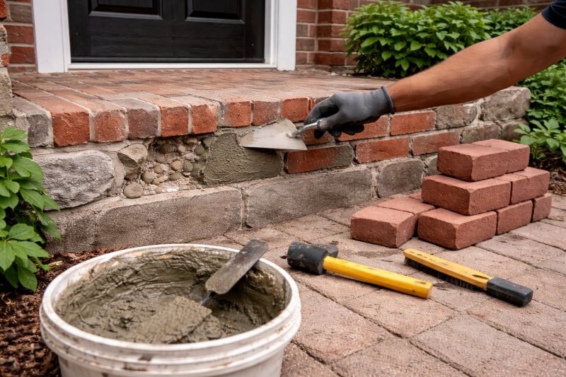 Entryway Brick Repair in Fargo, ND