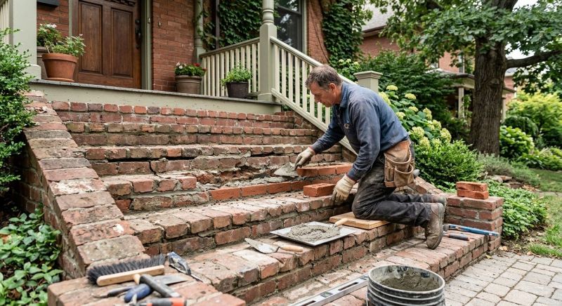 Porch Brick Repair in Fargo, ND