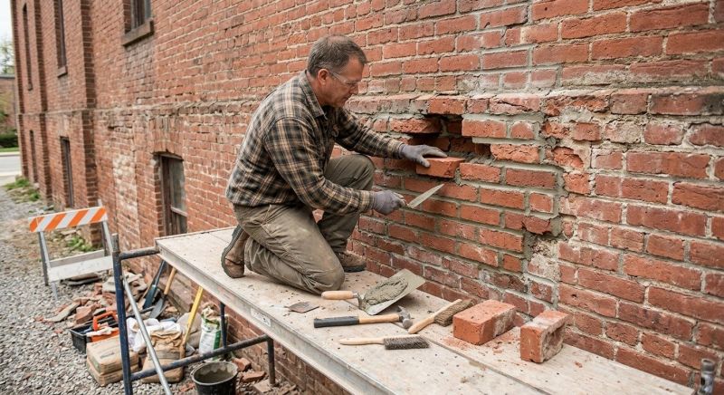 Porch Brick Repair in Fargo, ND