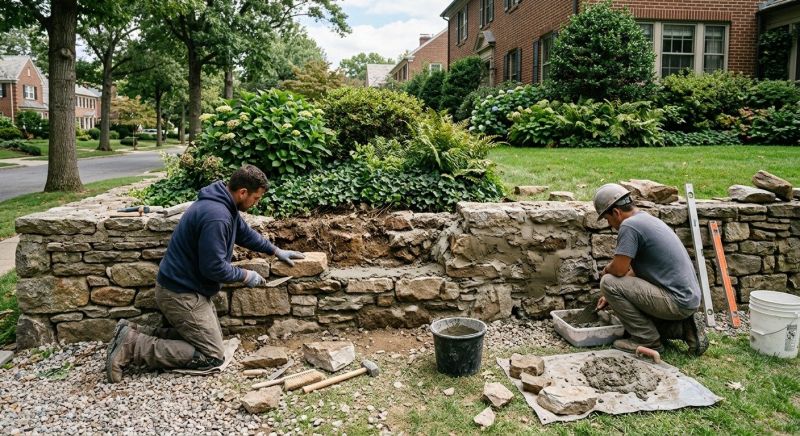 Stone Wall Repair in West Fargo, ND